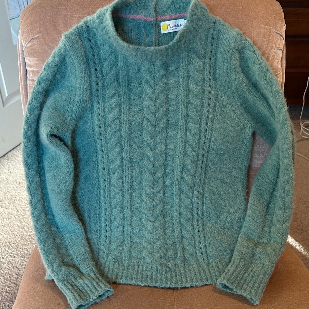 Girls Light Green Mini Boden Sweater